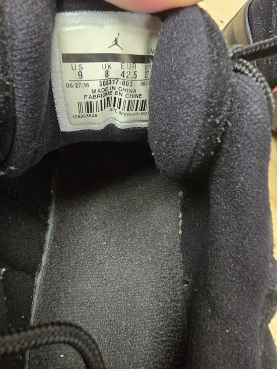 Jordan Air Jordan 12 Retro Men's Athletic Shoes Black with Small Red Accents - Picture 7 of 11